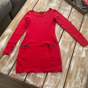 Red sweater dress